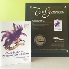 Gutenberg Award for the Fundraising Gala Program for A Safe Place