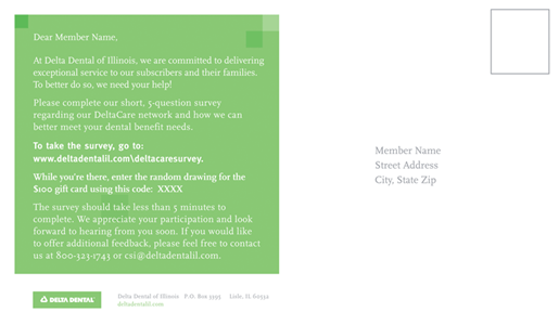 DeltaCare - Survey Postcard - back