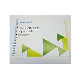 energySmart style guide that won Certificate of Merit at the 18th Annual Graphics Excellence Awards.